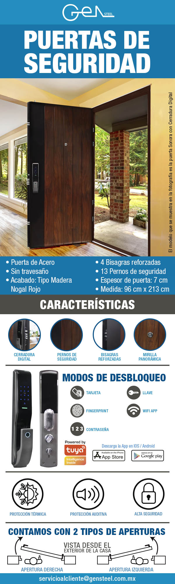 Puerta de Seguridad Sonora Cerradura Digital Gen Steel The Home Depot Mexico